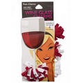 Pom-charms  Wine Glass Charms - Crimson Red/White